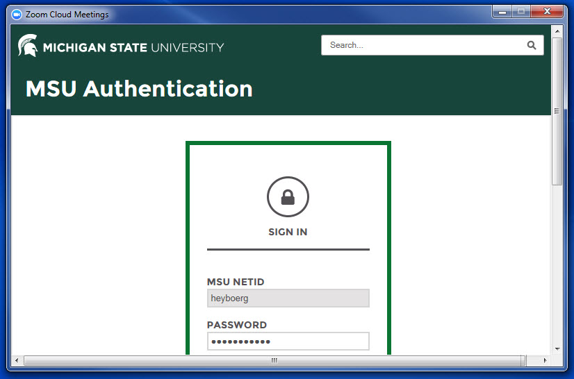 Zoom MSU Authentication